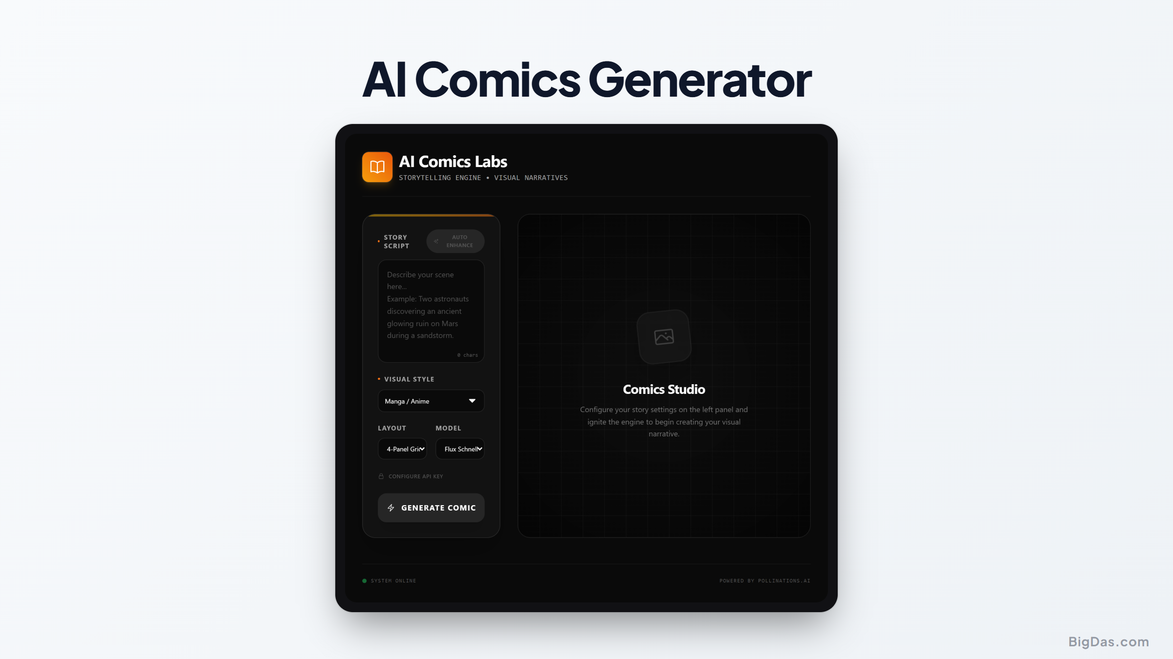 AI Comics Generator Header Image