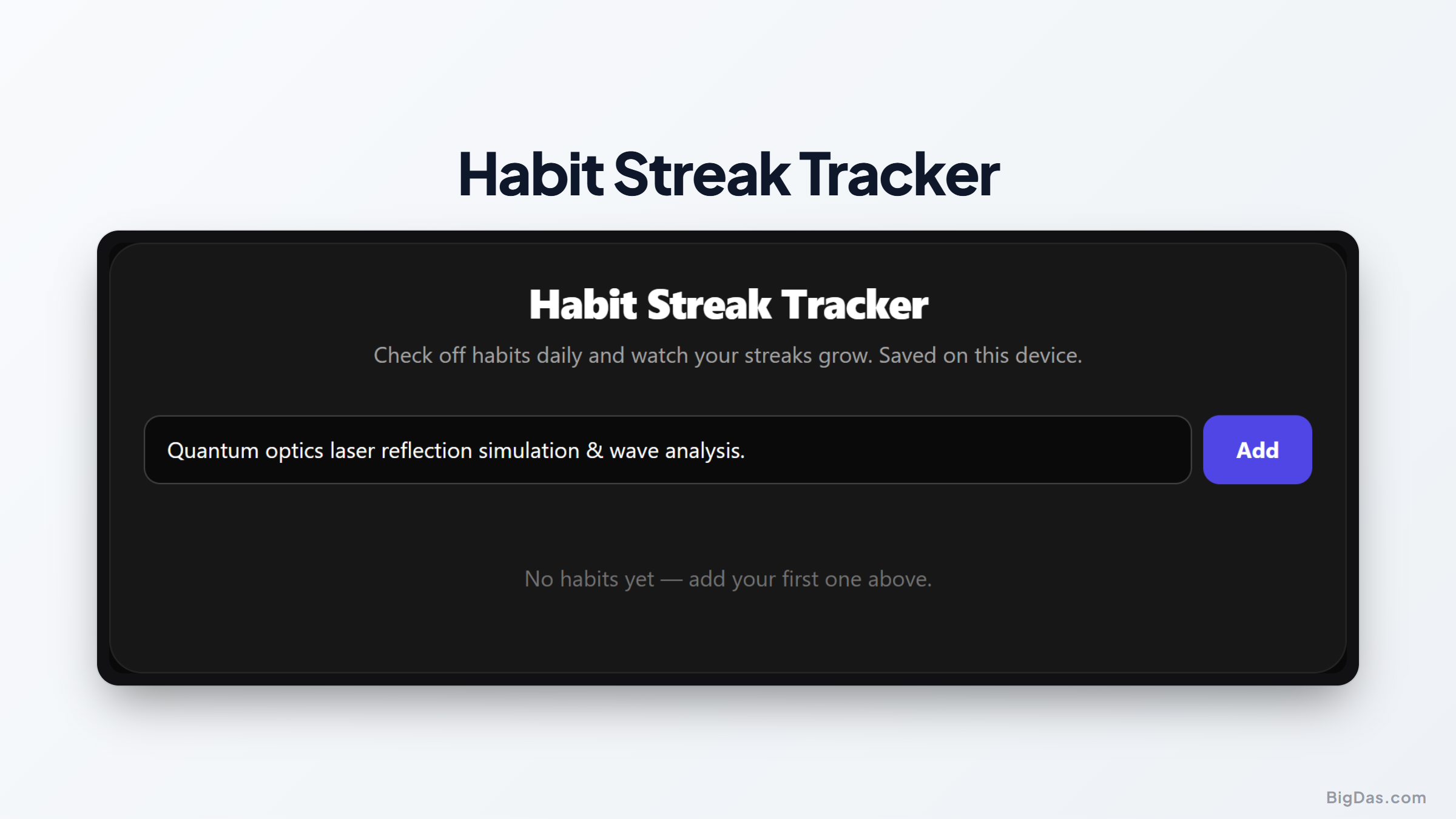 Habit Streak Tracker: A Simple Approach to Consistent Daily Progress interactive tool preview