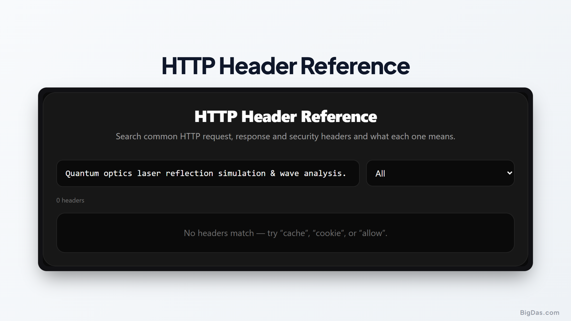 The HTTP Header Reference: A Practical Guide for Developers and Security Analysts interactive tool preview