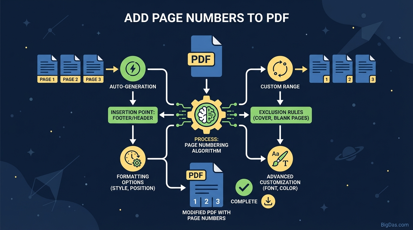 Add Page Numbers to PDF Header Image
