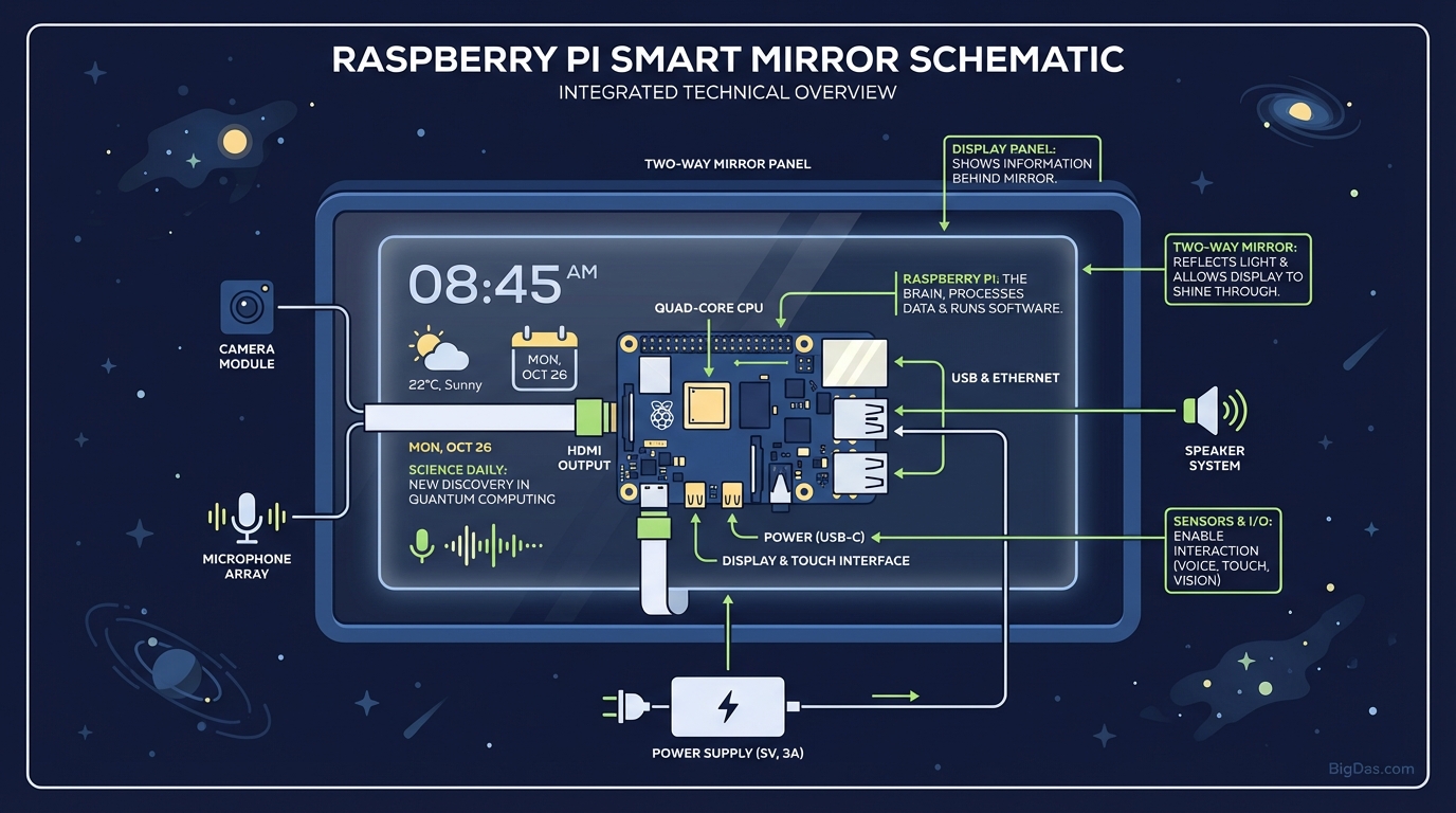 Raspberry Pi Smart Mirror Header Image